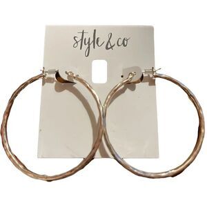 NWT Style & Co silver tone hoop earrings.